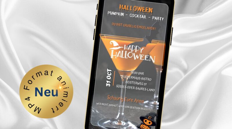 eCard Halloween Pumpkin Cocktail Party
