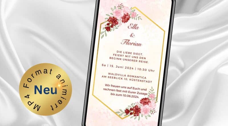 Digitale Einladung Hochzeit Boho