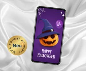 Halloweengrüße Kürbiskarte per WhatsApp